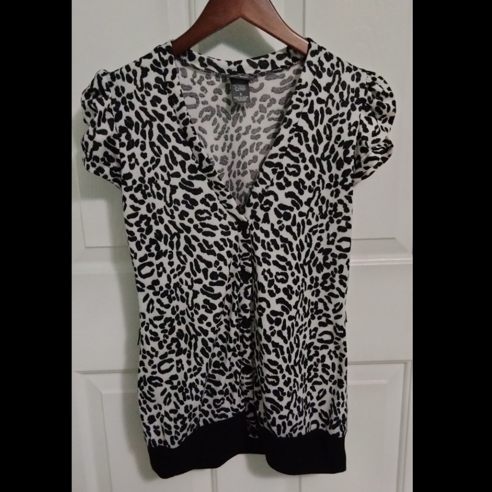 Dots l3opard button down short sleeve